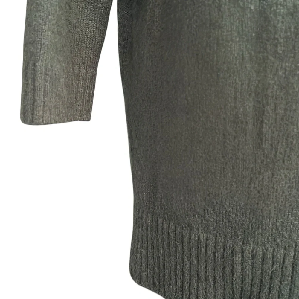 Oak + Fort Forest Green Mid-Length Button Up Cardigan Sweater (S) - Picture 6 of 14